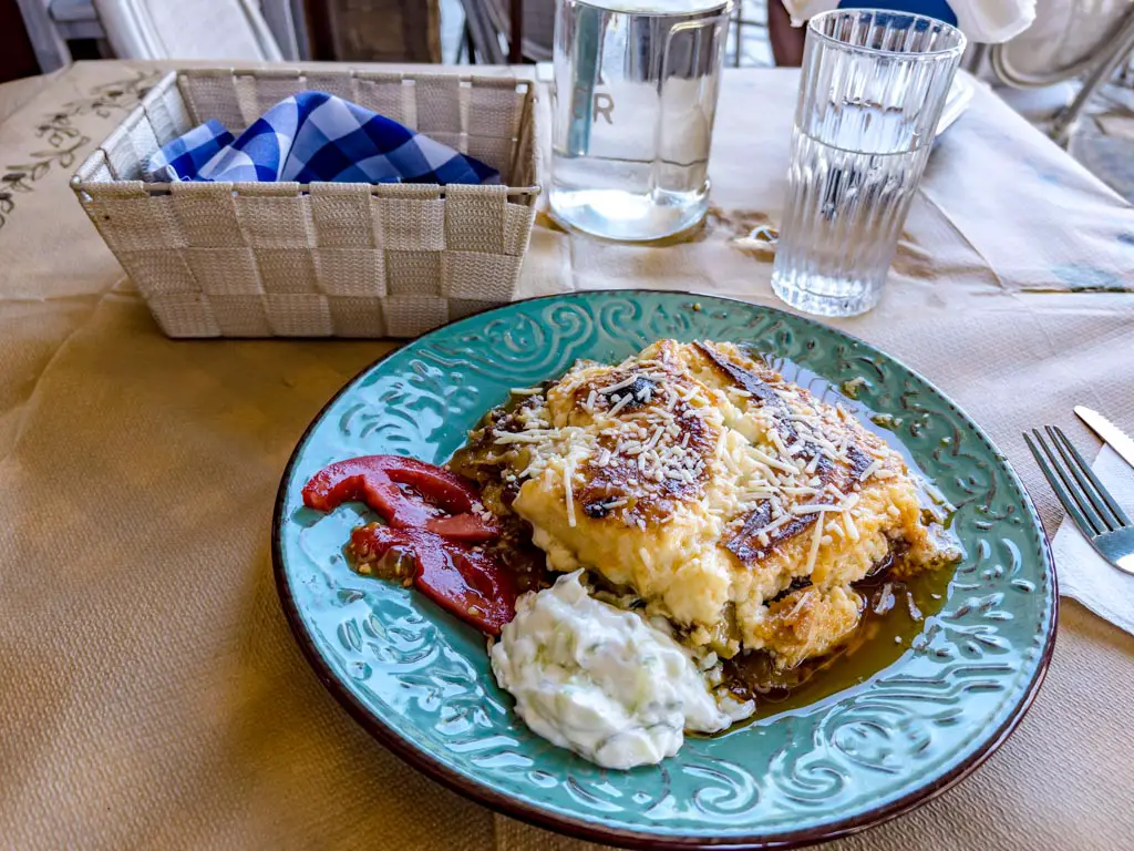 Moussaka greek food athens greece - laugh travel eat