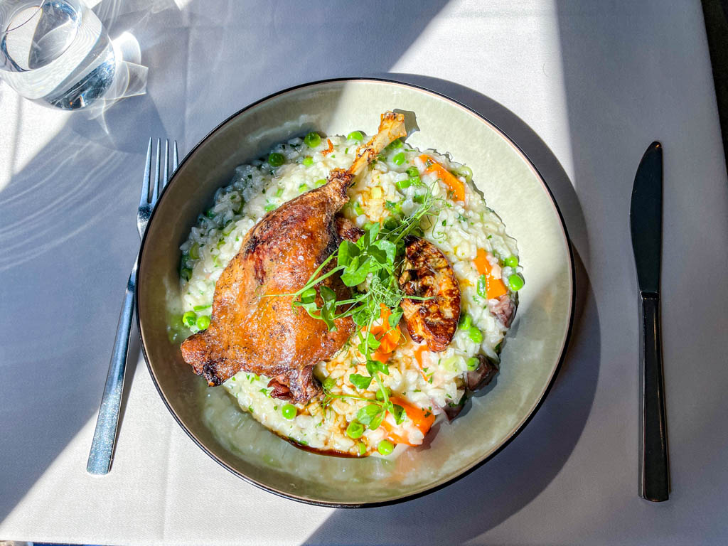 duck leg and foie grai Macesz Bistro budapest hungary - laugh travel eat