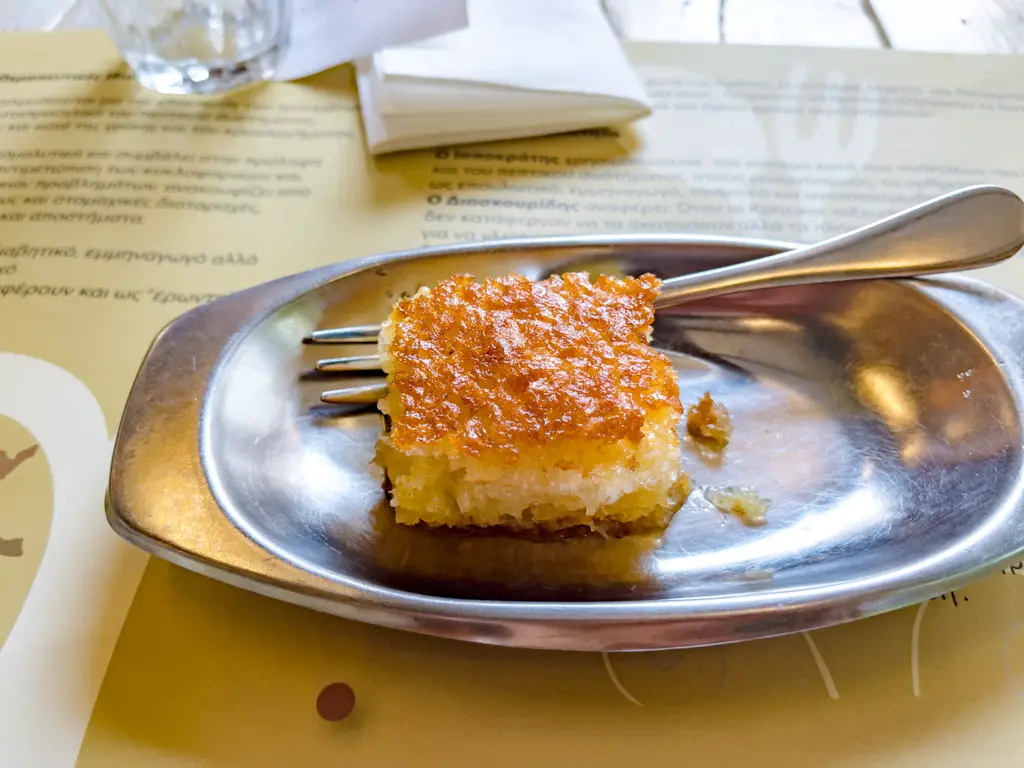 free dessert Atitamos restaurant athens greece - laugh travel eat