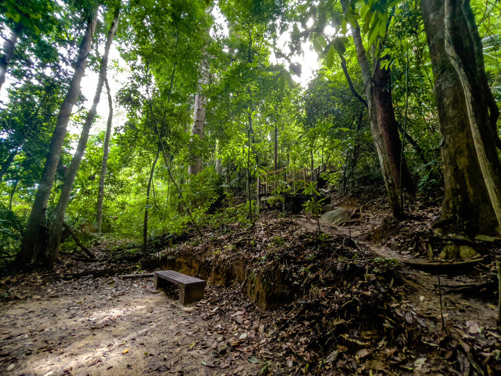 1km marker to first flight of stairs Dragon Crest Mountain Khao Ngon Nak Krabi thailand - laugh travel eat