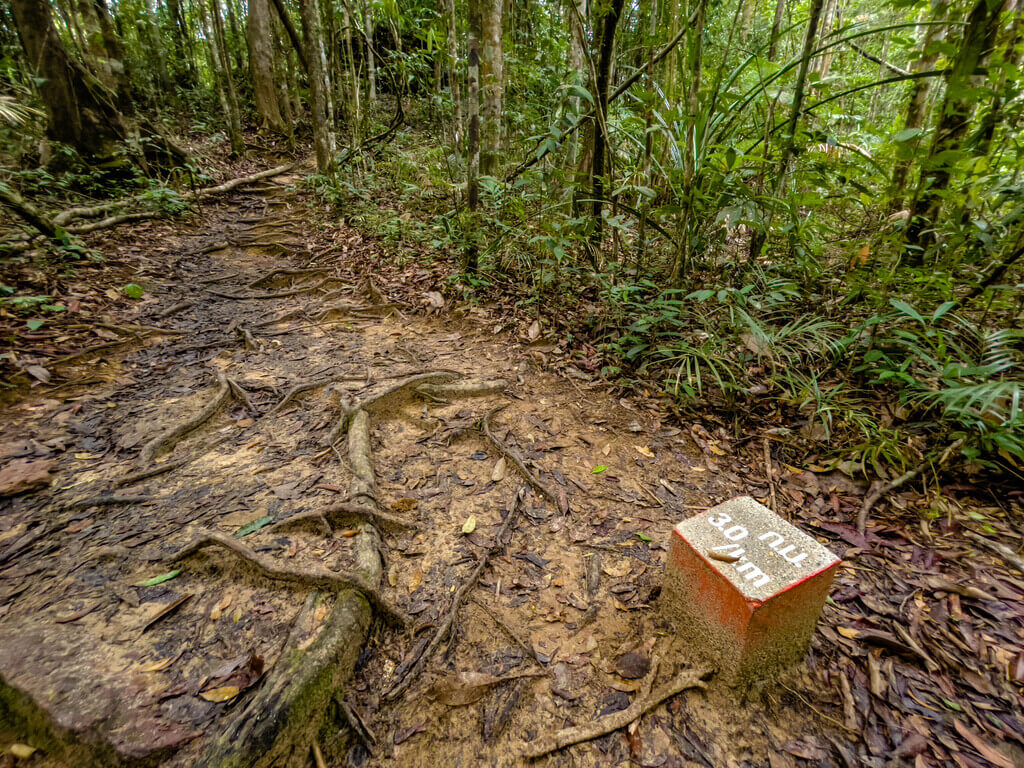 3km marker Dragon Crest Mountain Khao Ngon Nak Krabi thailand - laugh travel eat