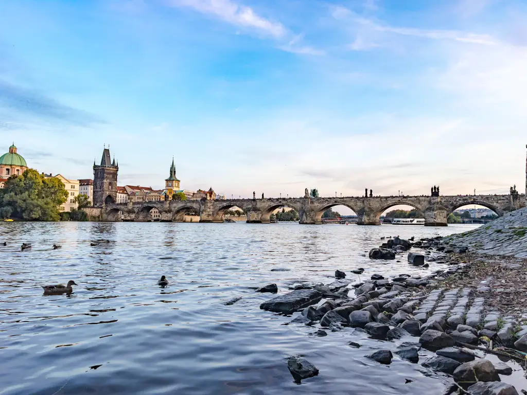 Charles Bridge from river Prague Czech Republic - laugh travel eat