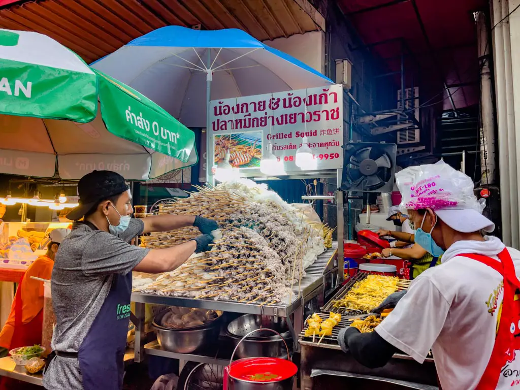 Guy Kao Grilled Squid bangkok chinatown thailand - laugh travel eat