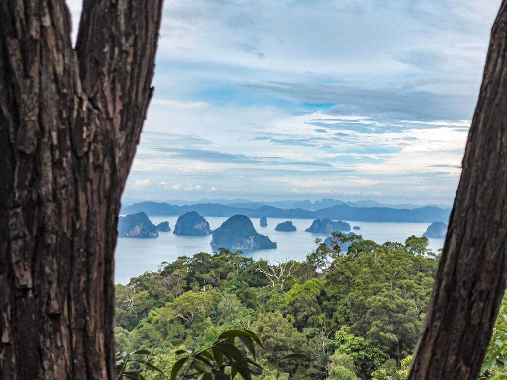 first glimpse of view 2km to 2.5km marker Dragon Crest Mountain Khao Ngon Nak Krabi thailand - laugh travel eat