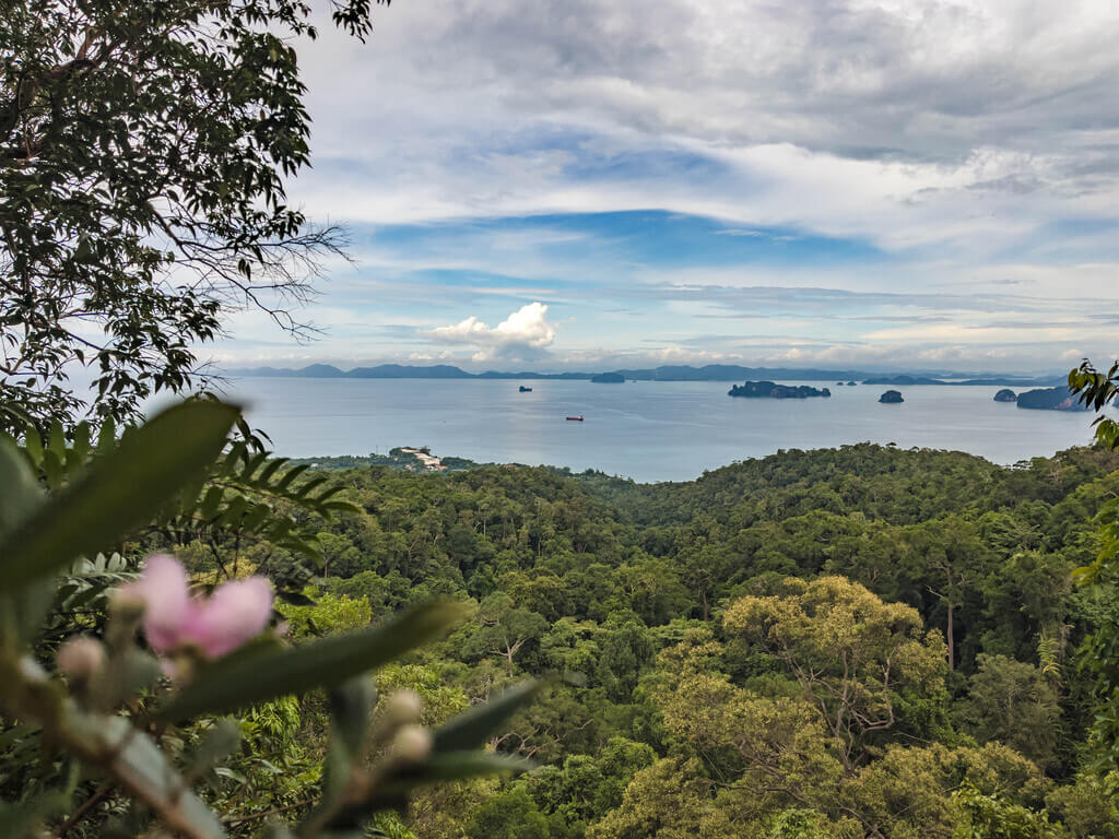 first glimpse of view 2km to 2.5km marker Dragon Crest Mountain Khao Ngon Nak Krabi thailand - laugh travel eat