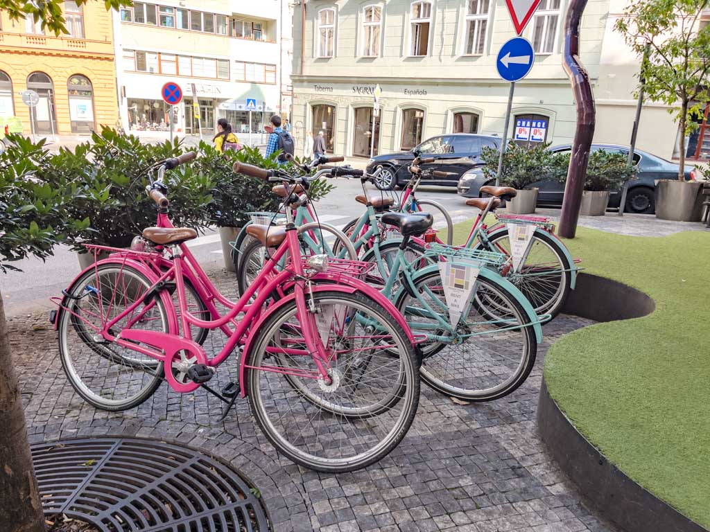 free bicycle mosaic house design hotel Prague Czech Republic - laugh travel eat