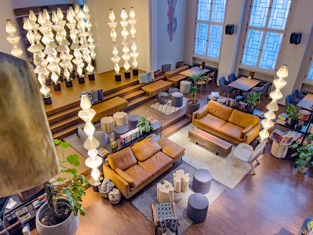 lounge and cafe mosaic house design hotel Prague Czech Republic - laugh travel eat