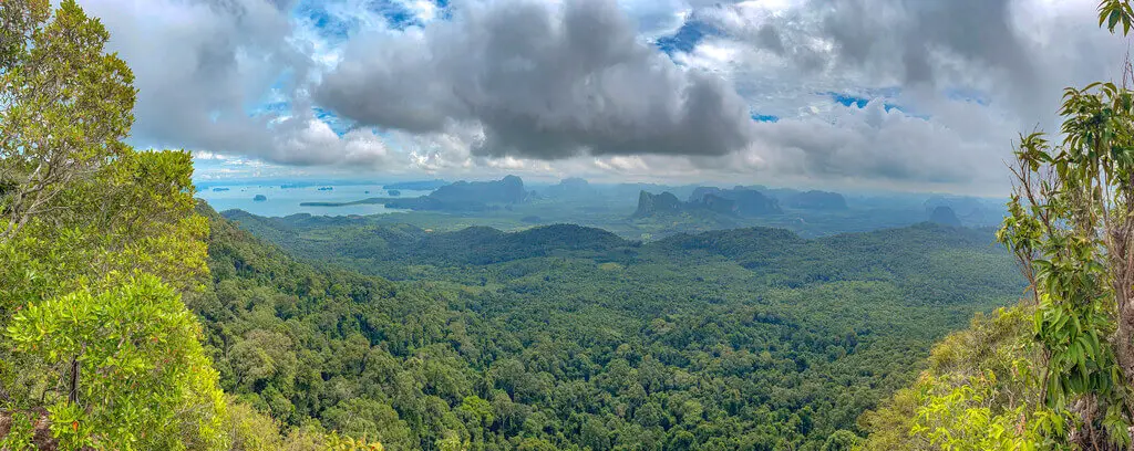 panorama first scenic point Dragon Crest Mountain Khao Ngon Nak Krabi thailand - laugh travel eat