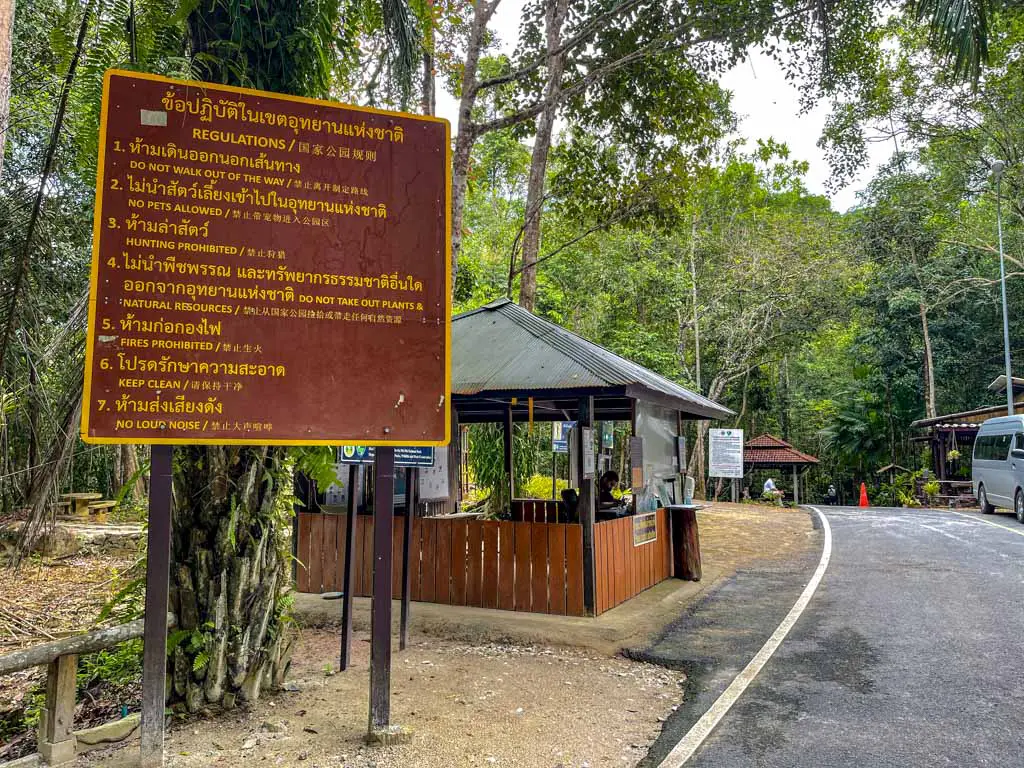 ticket booth dragon crest mountain krabi thailand - laugh travel eat