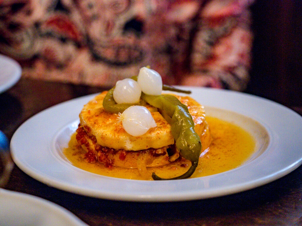 traditional cheese sandwich beer hall Food tour in Prague Hungary - laugh travel eat