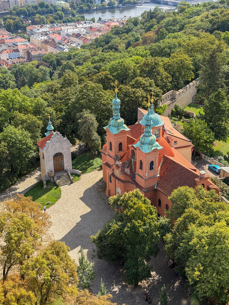 view from Petrin Tower prague czech republic _ laughtraveleat