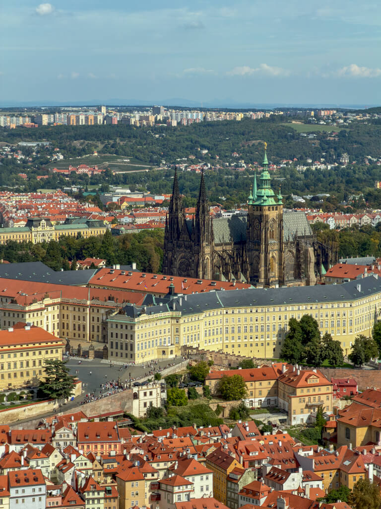 view from Petrin Tower prague czech republic _ laughtraveleat
