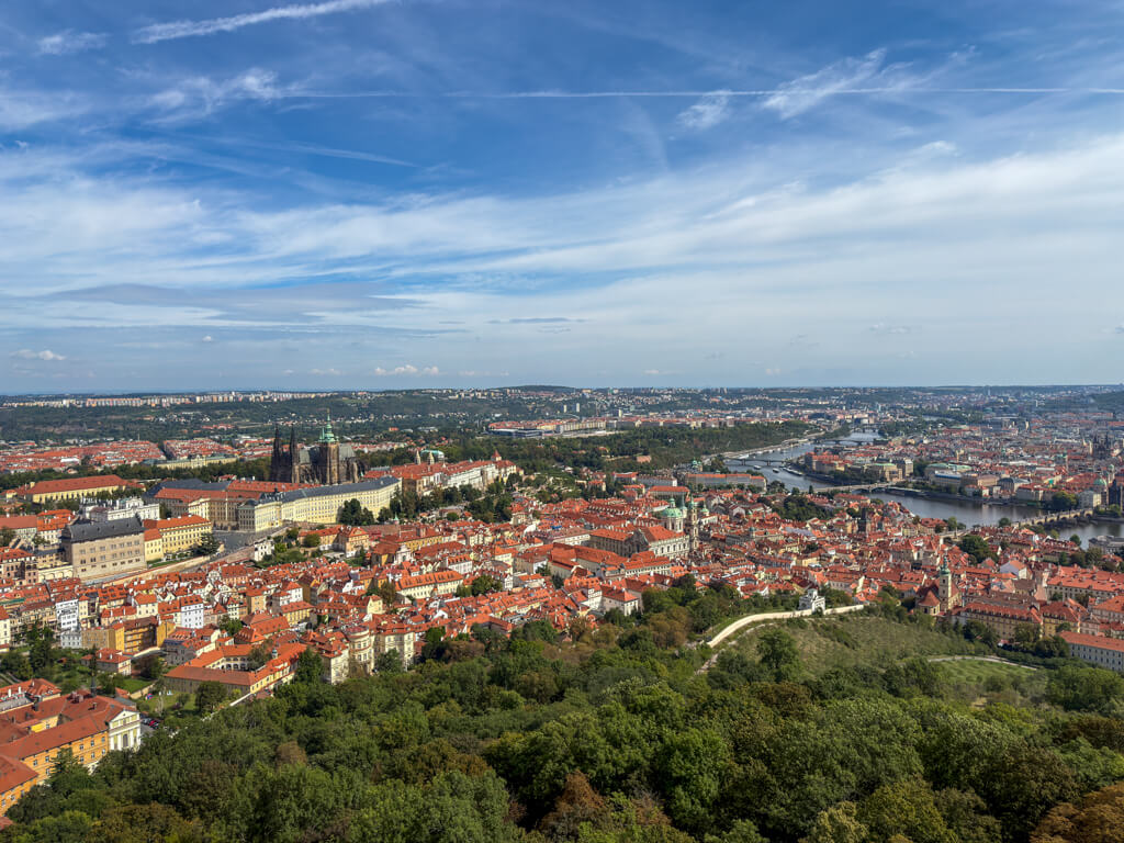 view from Petrin Tower prague czech republic _ laughtraveleat