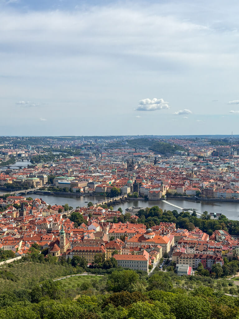 view from Petrin Tower prague czech republic _ laughtraveleat