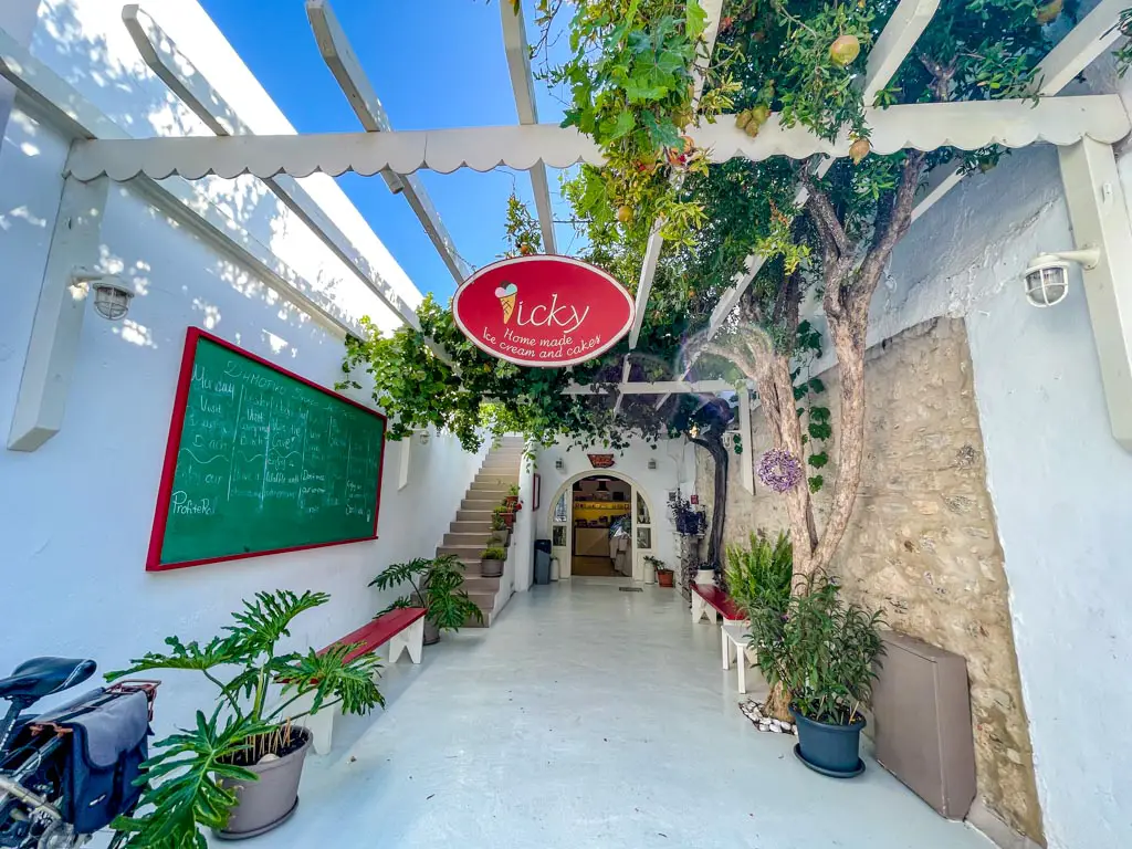 Vicky's ice cream chora antiparos greece - laugh travel eat