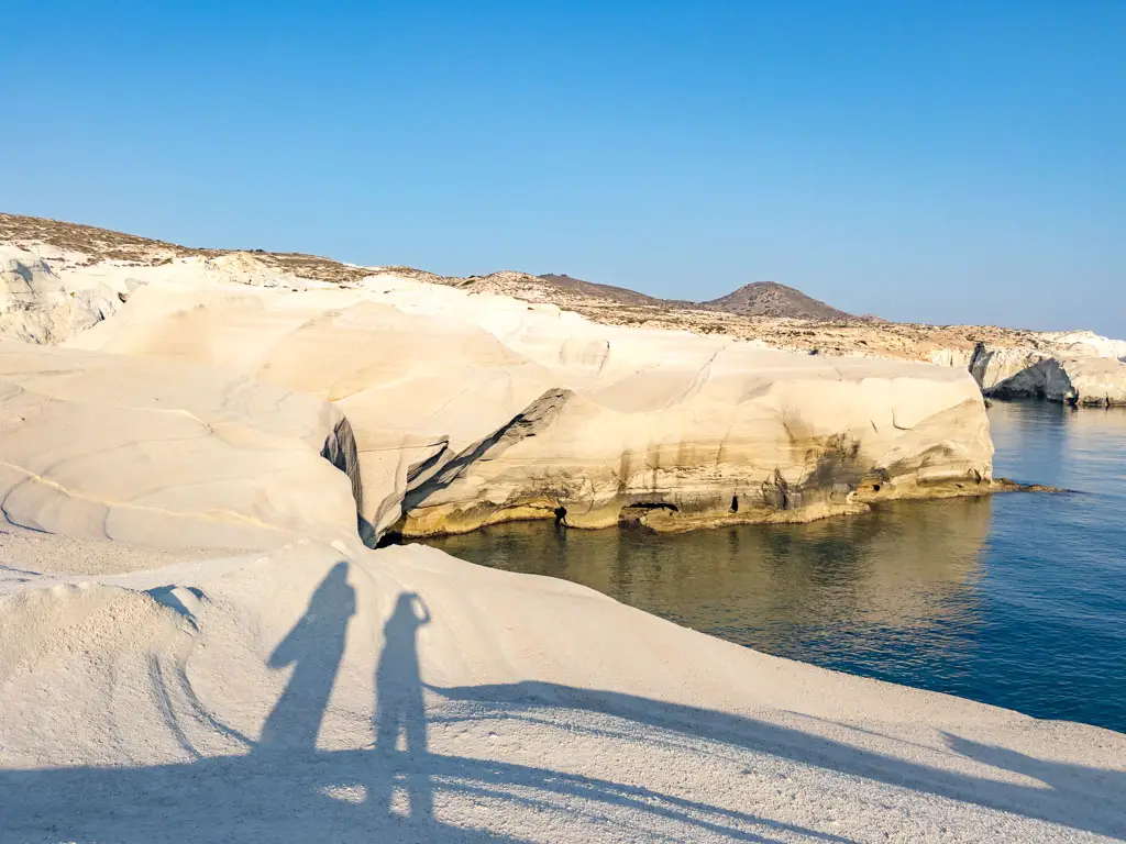 around sarakiniko beach milos greece - laugh travel eat