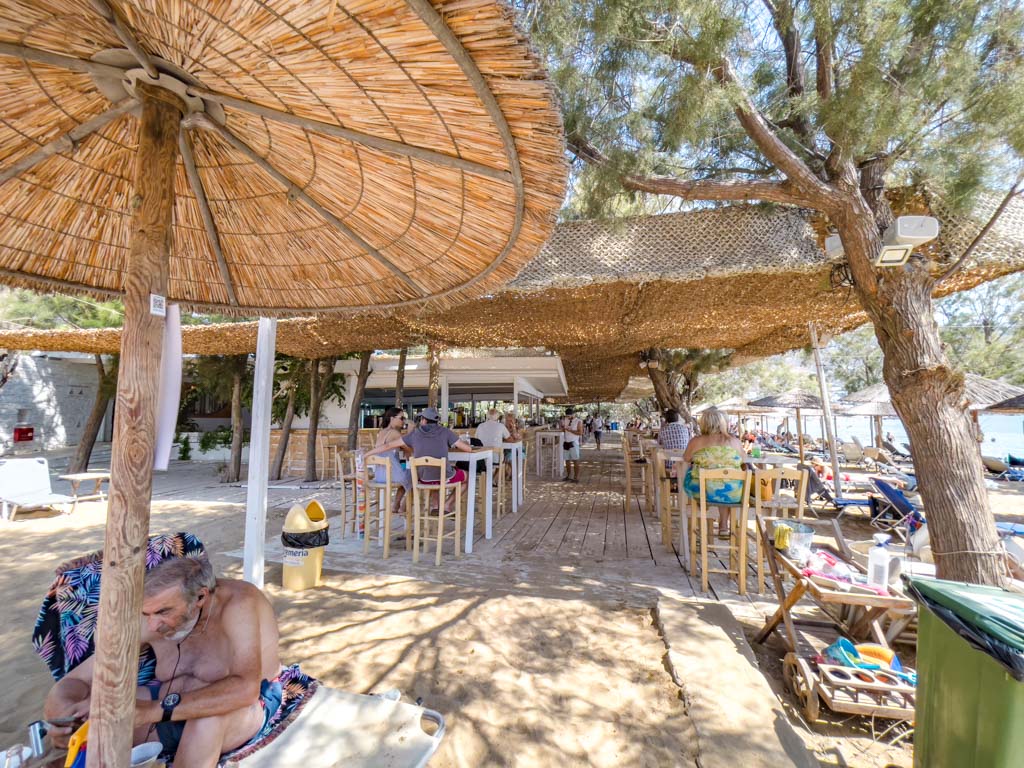 beach club paralia beach parikia Paros greece - laugh travel eat