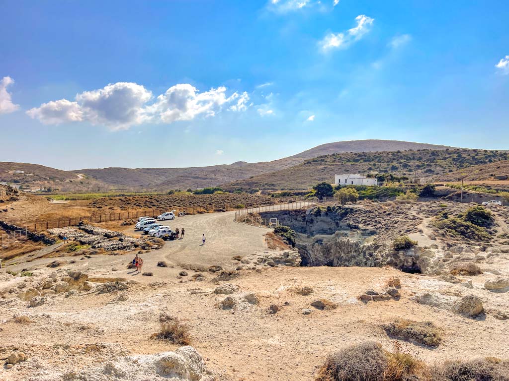 car park going in Papafragkas milos greece - laugh travel eat