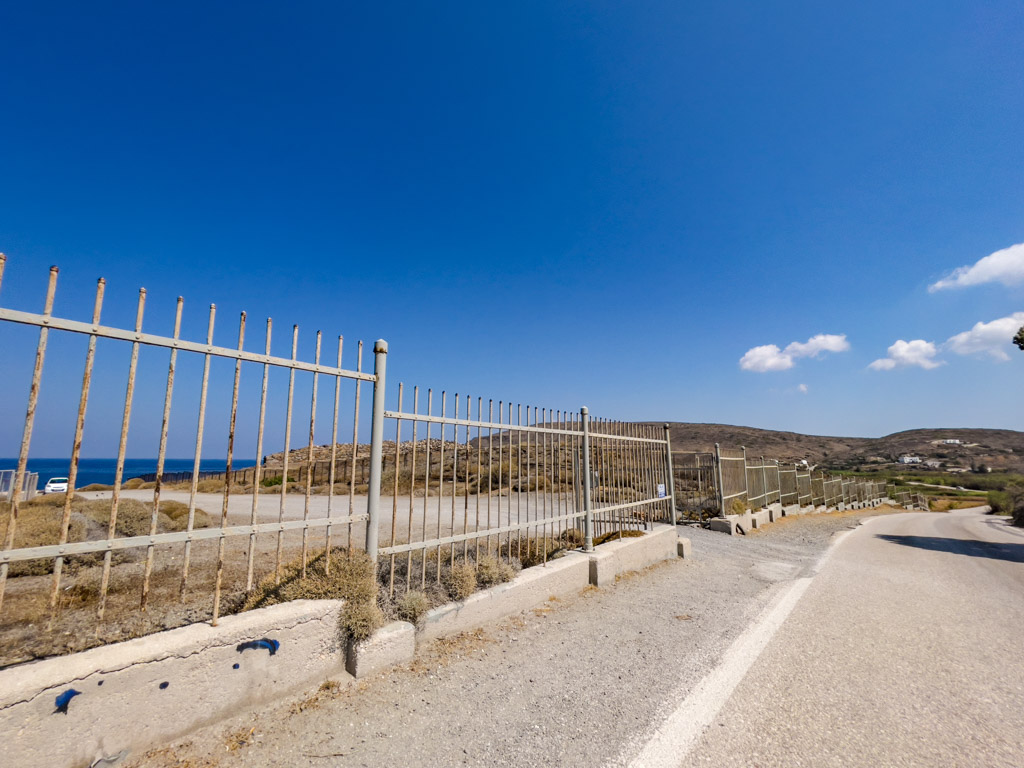 car park going in Papafragkas milos greece - laugh travel eat
