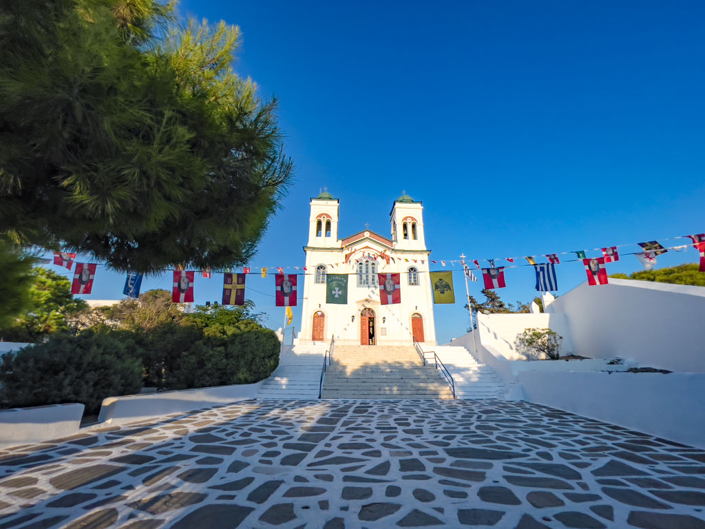 church at naoussa Paros greece - laugh travel eat