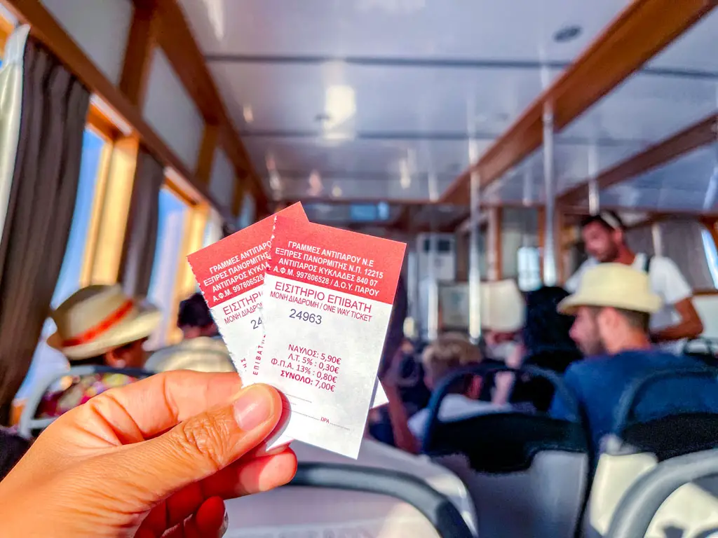 ferry ticket paros antiparos ferry greece - laugh travel eat