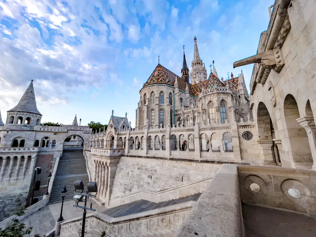 fisherman's bastion and st matthias church buda castle hill budapest hungary - laugh travel eat