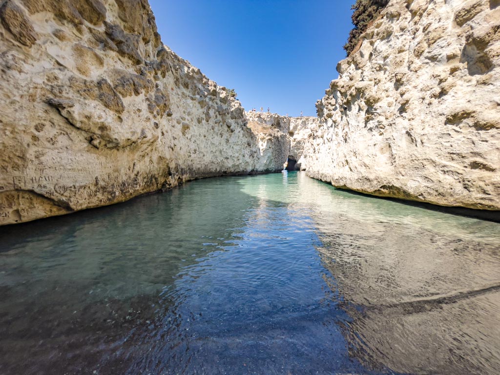 going down Papafragkas milos greece - laugh travel eat