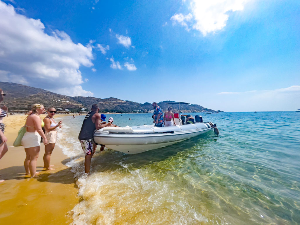 half day boat trip from Milopotas Beach ios island greece - laugh travel eat