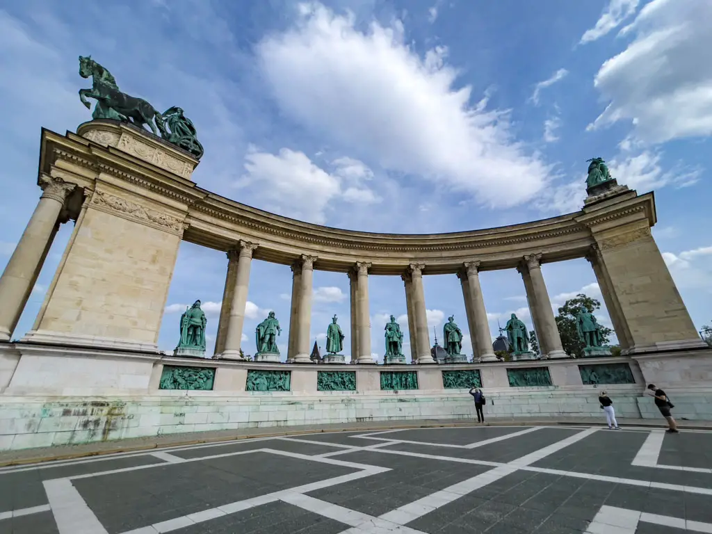 heroes' square millennial monument budapest hungary - laugh travel eat