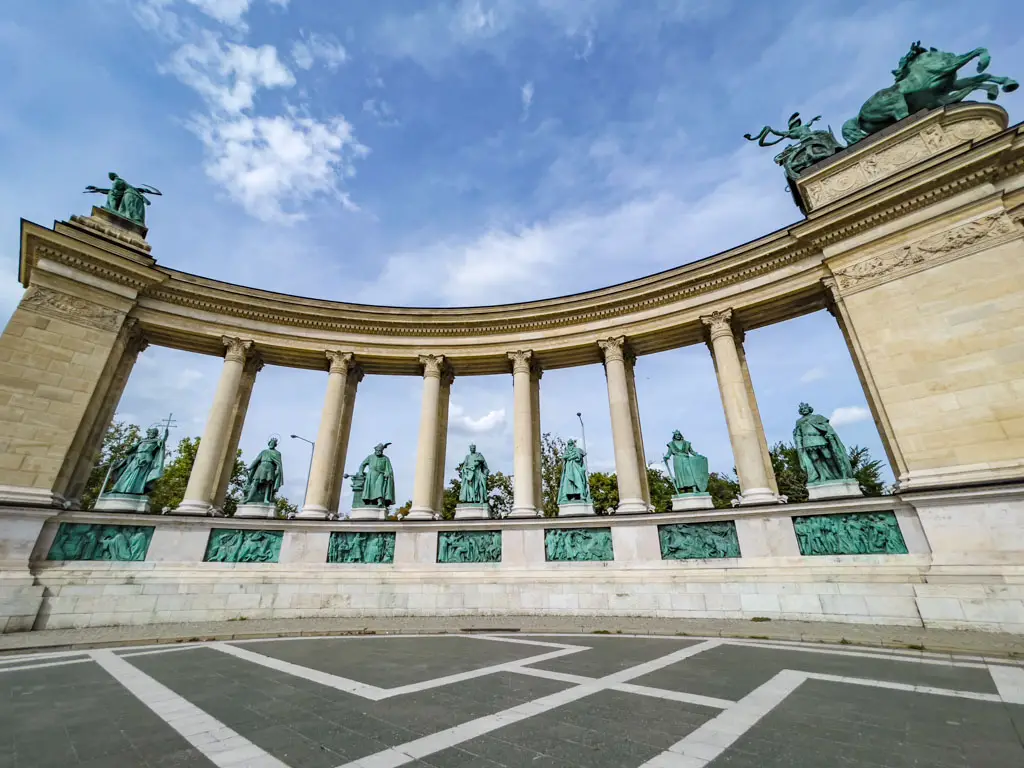 heroes' square millennial monument budapest hungary - laugh travel eat