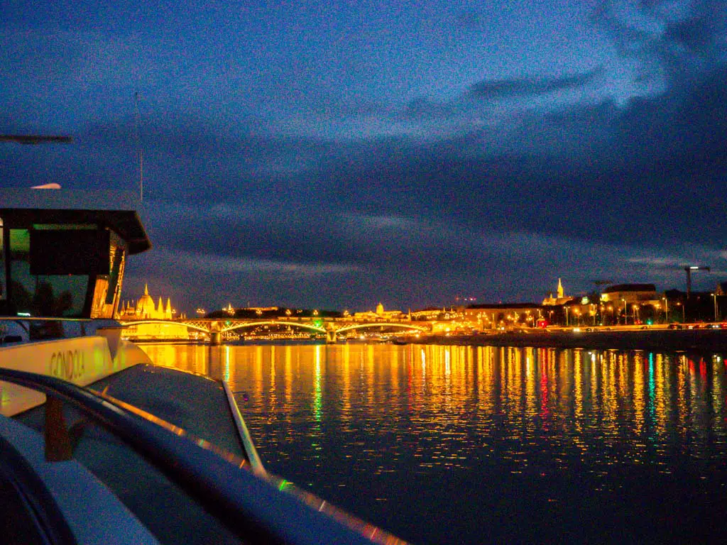 night view on the danube on an evening cruise budapest hungary - laugh travel eat