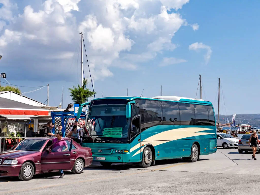 public bus adamas milos greece - laugh travel eat