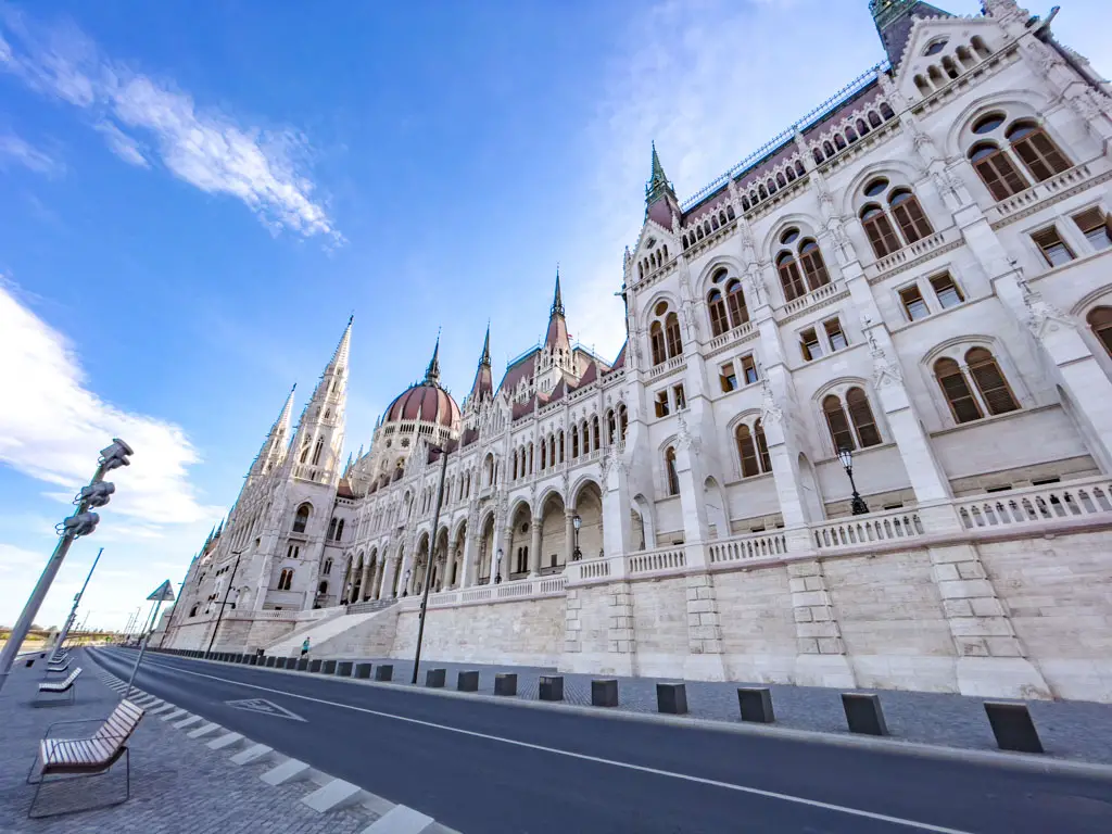 river side view of Parliament budapest hungary - laugh travel eat