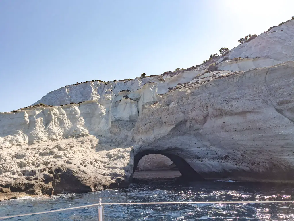 sikia cove milos greece - laugh travel eat