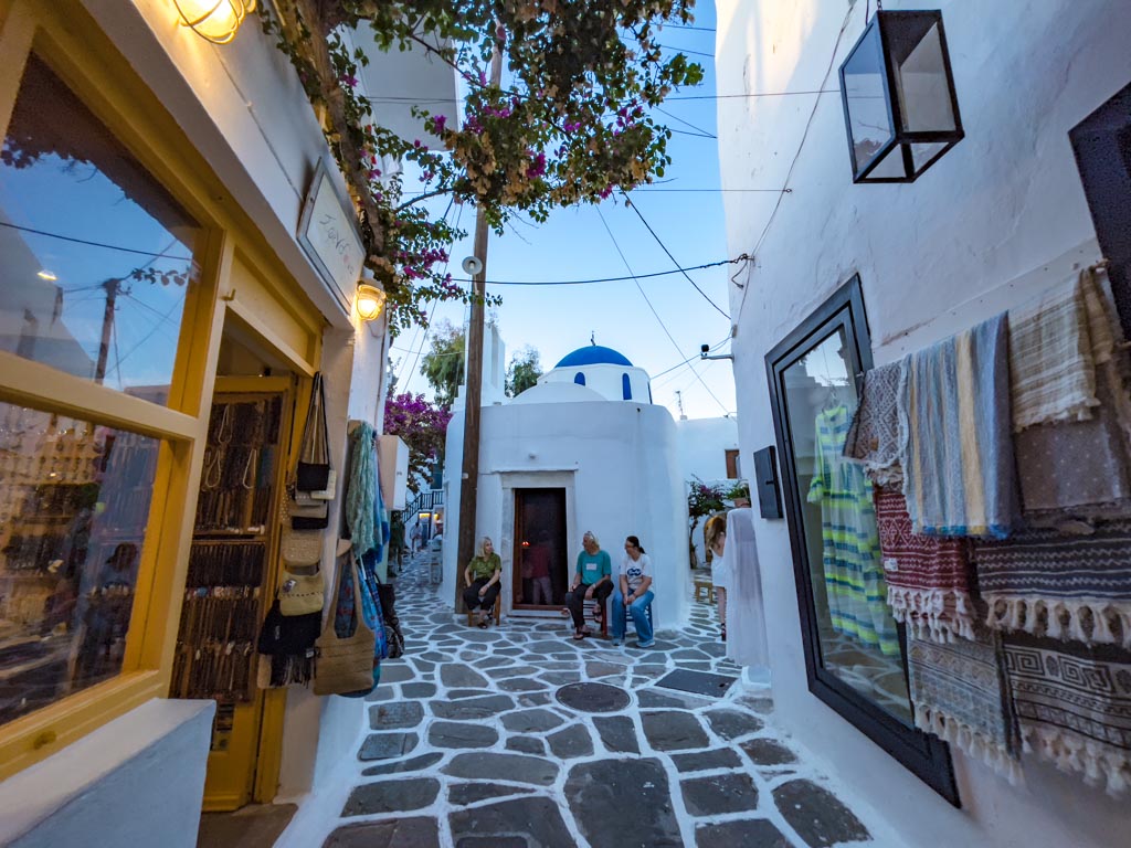 streets of parikia Paros greece - laugh travel eat