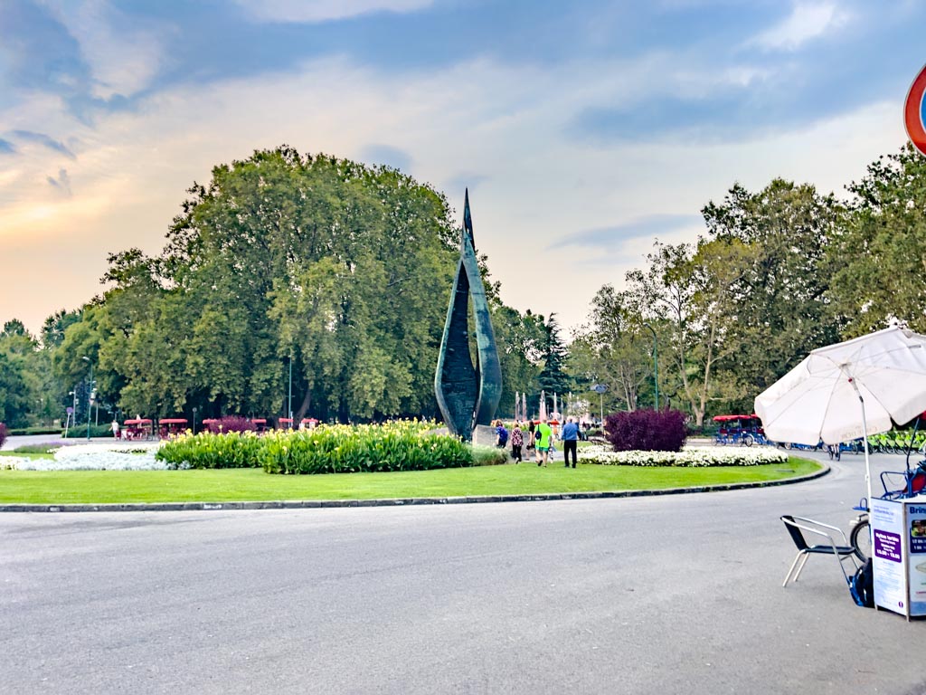 sunset margaret island budapest hungary - laugh travel eat