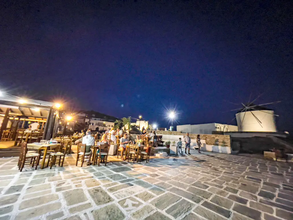 the mills restaurant chora village ios island greece - laugh travel eat