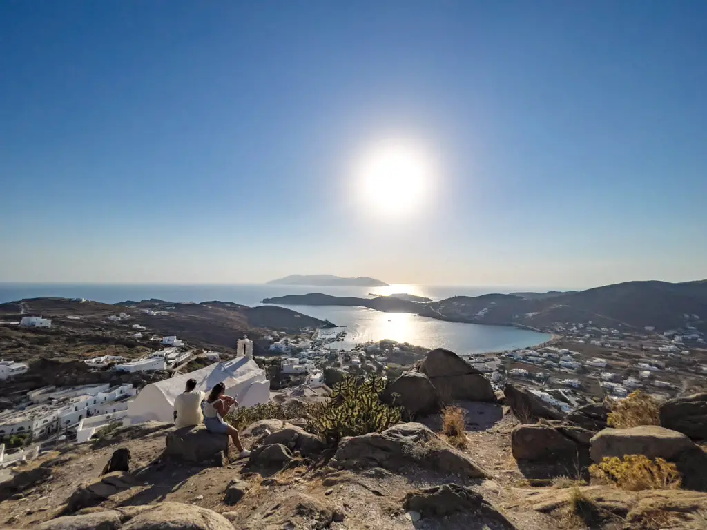 view from Panagia Germiotissa chora village ios island greece - laugh travel eat