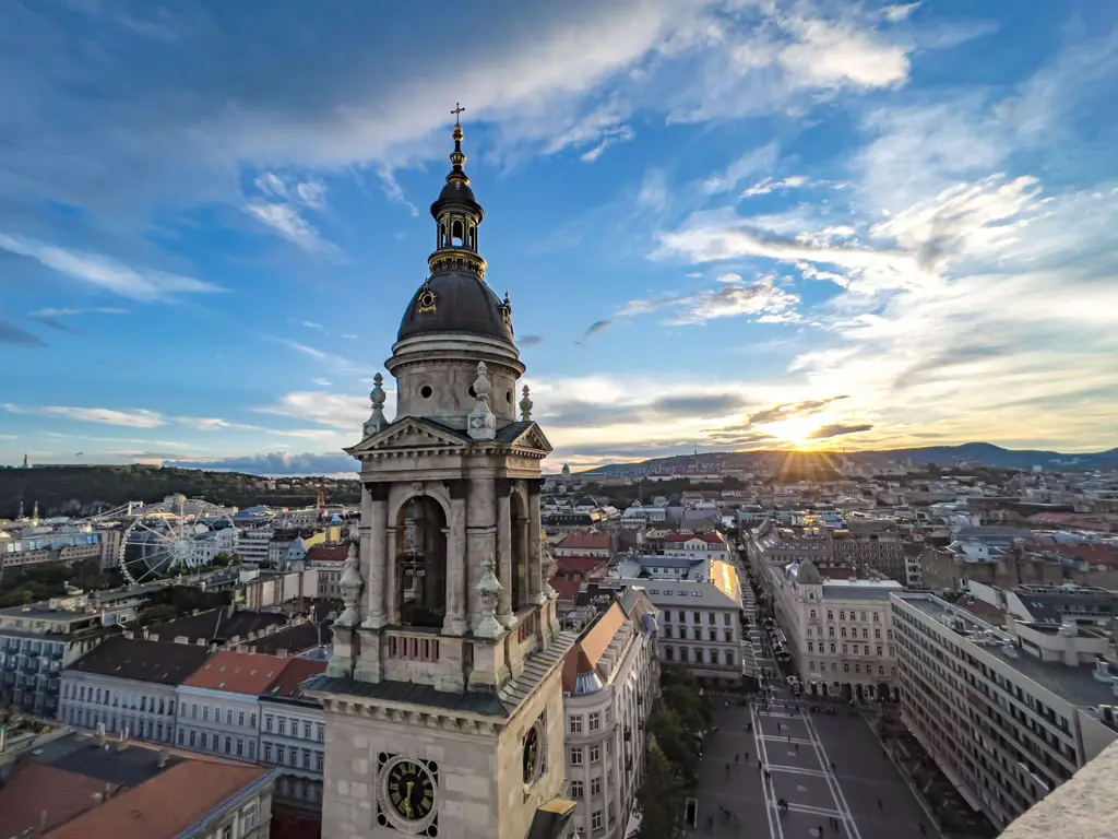 view from top of st stephen's bascilica budapest hungary - laugh travel eat