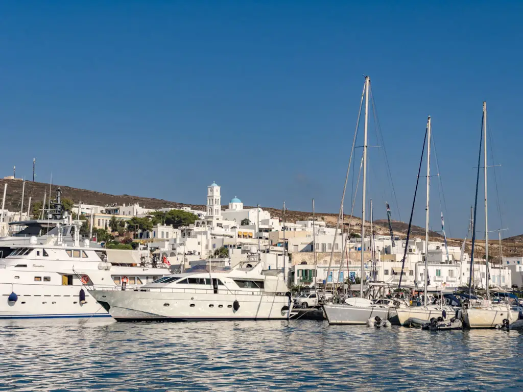 view of adamas milos greece - laugh travel eat