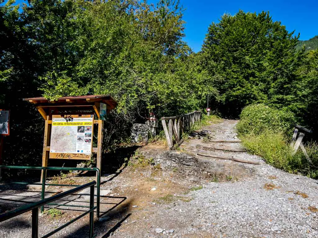 Gortsia Trail Start mount olympus litochoro greece - laugh travel eat
