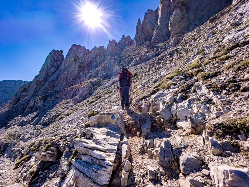 mytikas ascent Chondronmesorachi Ridge mount olympus litochoro greece - laugh travel eat