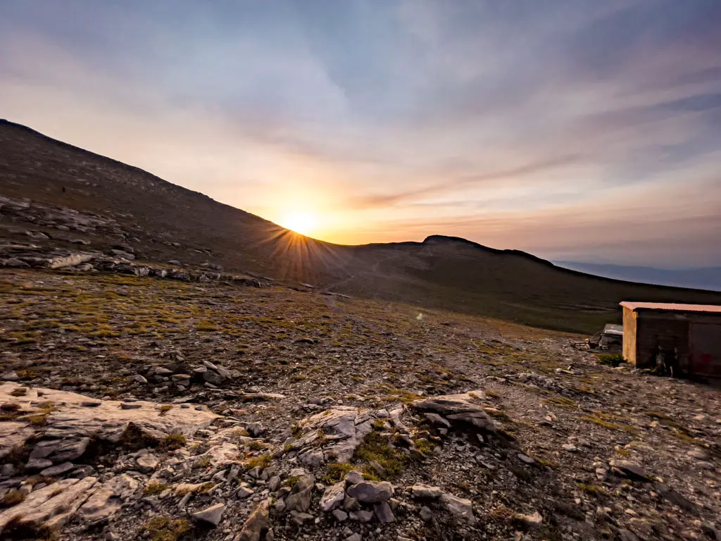 sunset by Chondronmesorachi Ridge mount olympus litochoro greece - laugh travel eat-3