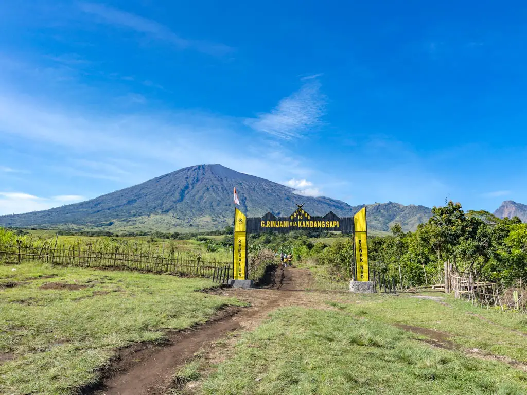 entrance sembalun start mount rinjani trek lombok indonesia - laugh travel eat