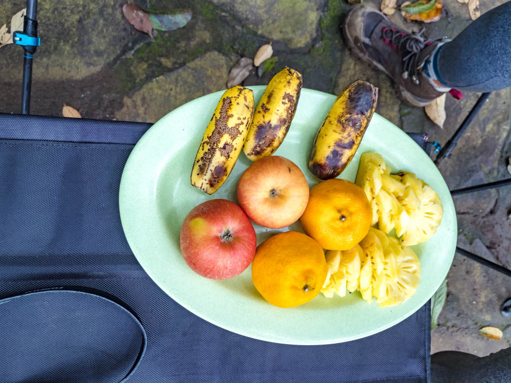 lunch at gate senaru route mount rinjani trek lombok indonesia - laugh travel eat