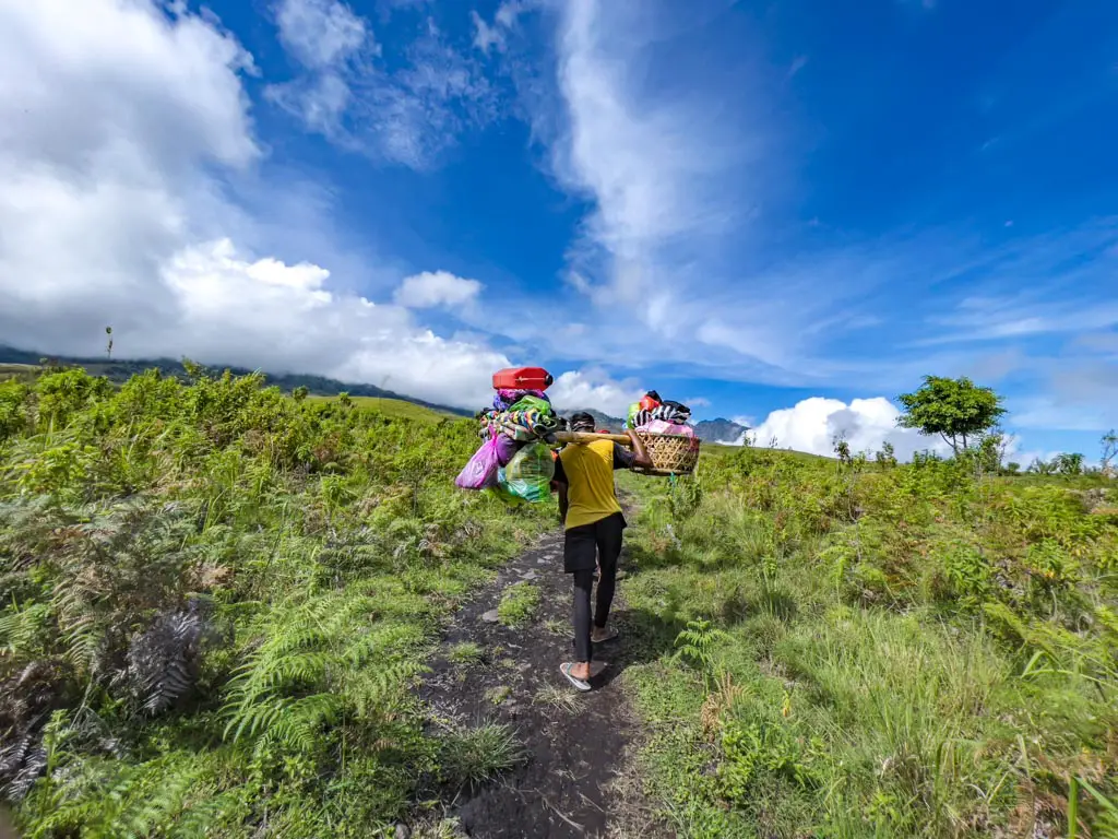 porter sembalun route mount rinjani trek lombok indonesia - laugh travel eat