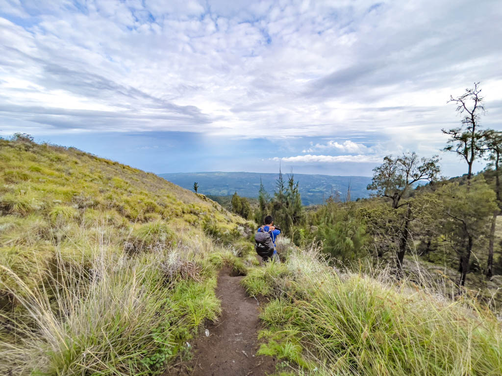 view of bali senaru route campsite mount rinjani trek lombok indonesia - laugh travel eat