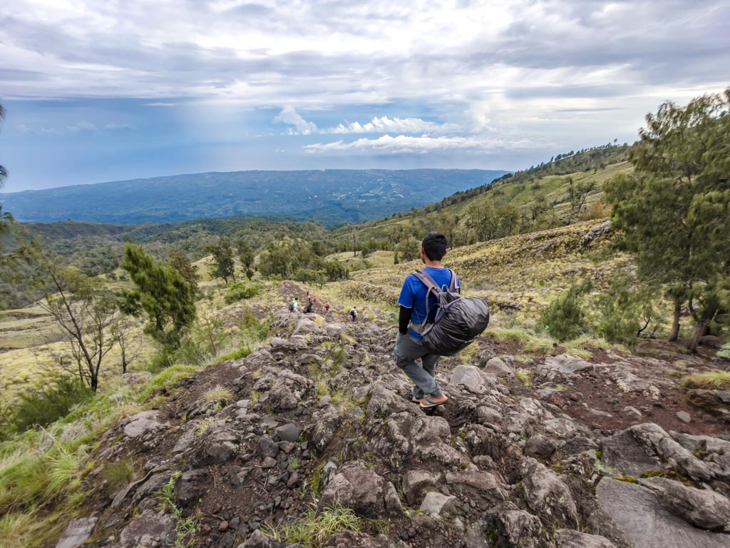 view of bali senaru route campsite mount rinjani trek lombok indonesia - laugh travel eat