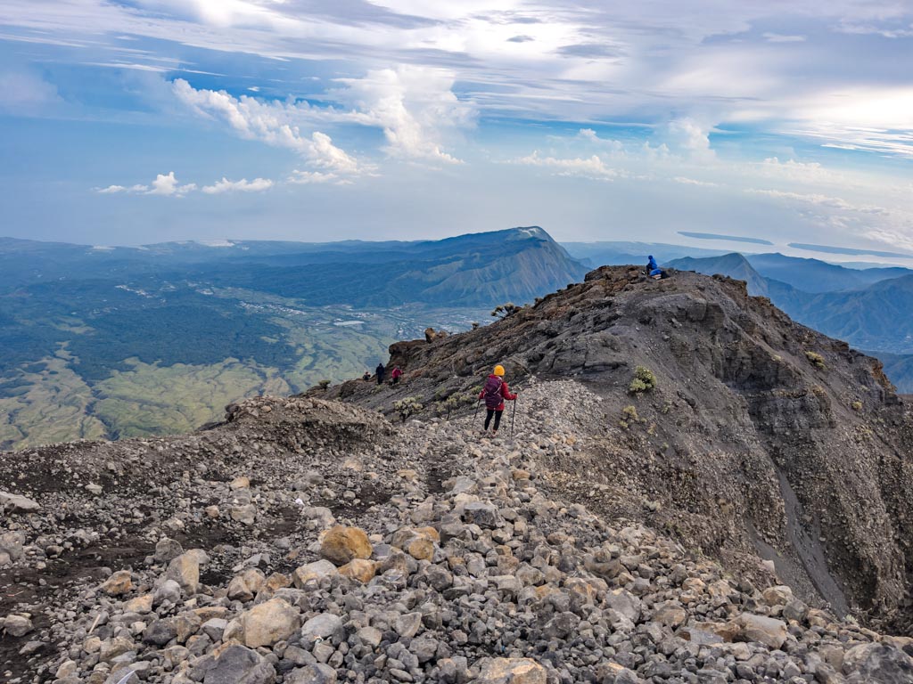summit back to campsite mount rinjani trek lombok indonesia - laugh travel eat
