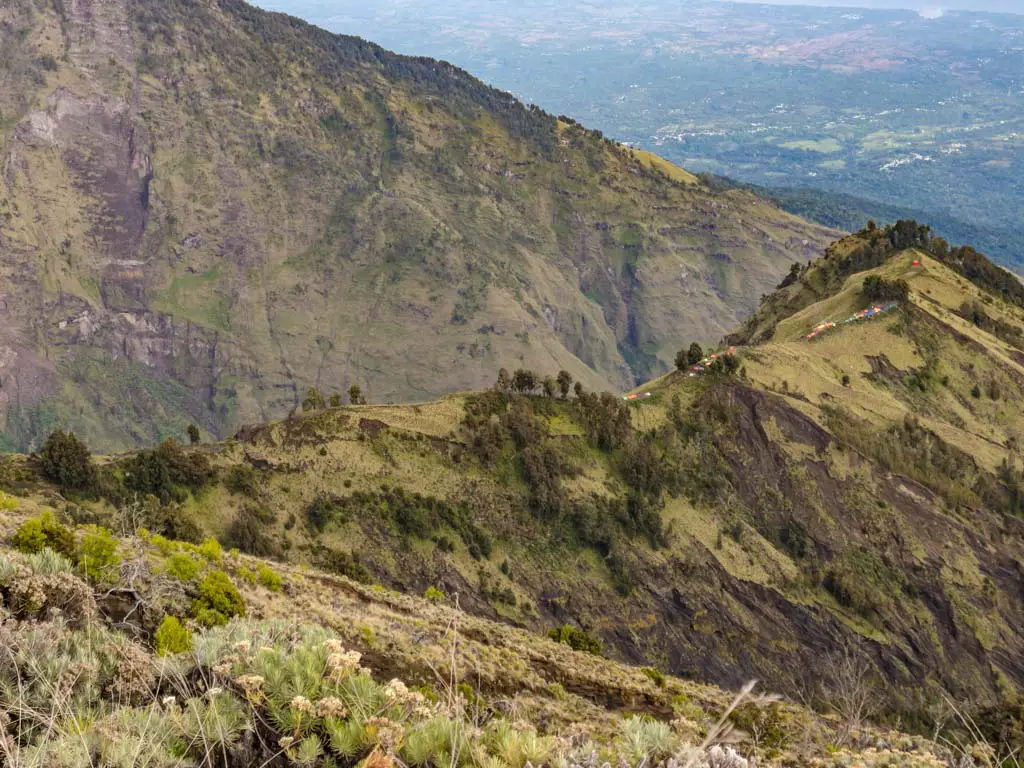 view of campsite mount rinjani trek lombok indonesia - laugh travel eat